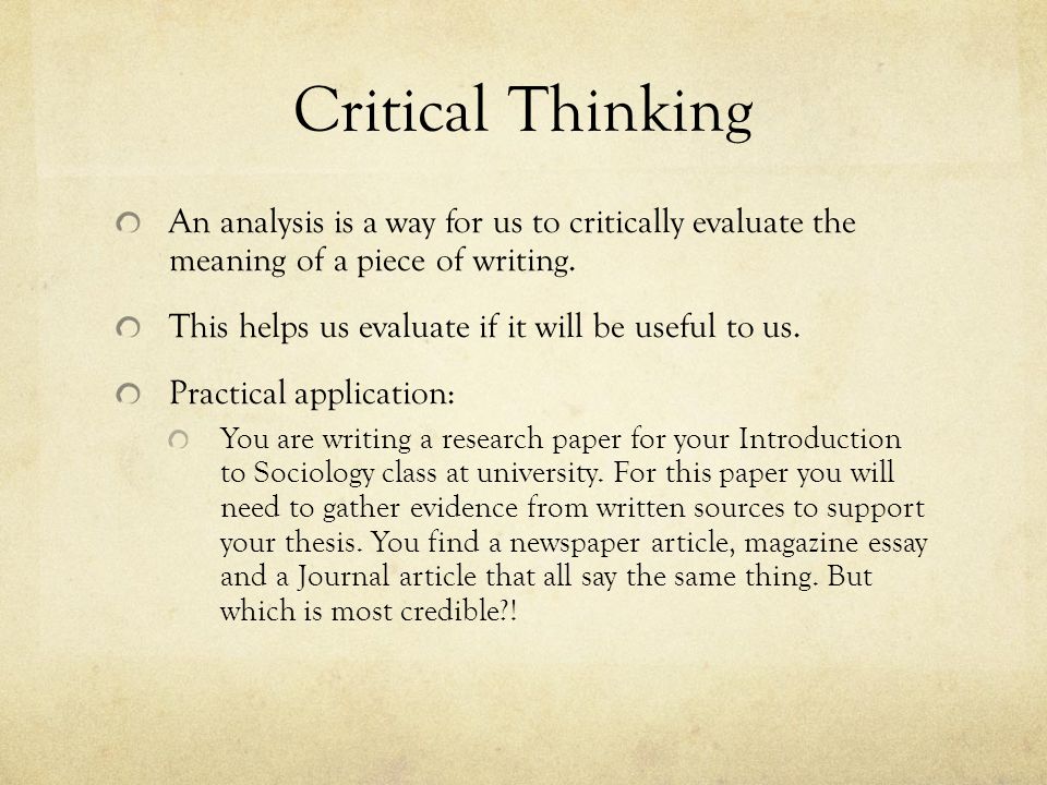 What is critical writing